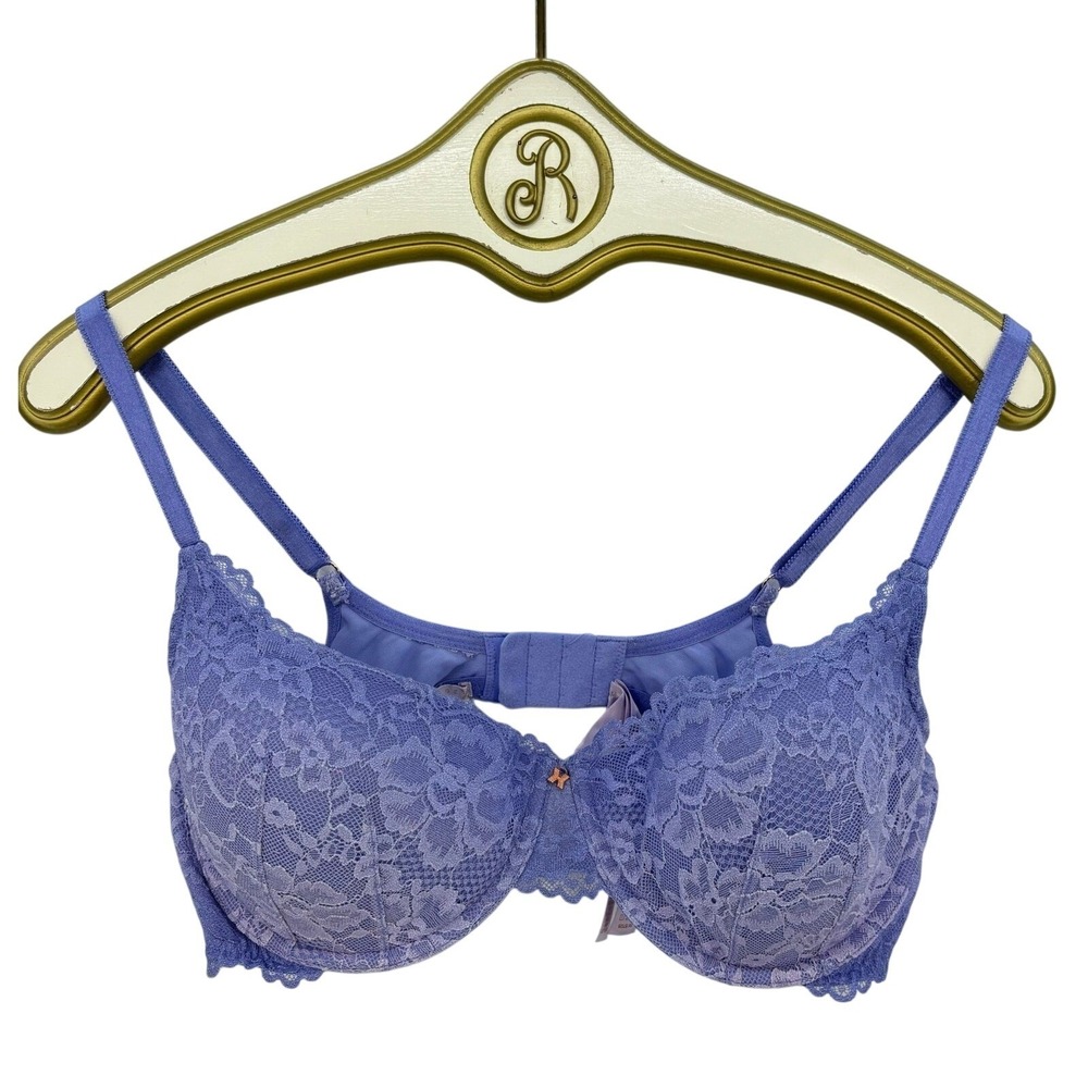 Savage X Fenty Bra Womens 38C Purple Floral Lace Underwire Adjustable Lingerie